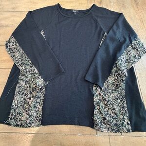 Black and Floral Women's Blouse